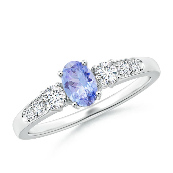 AA - Tanzanite / 0.78 CT / 14 KT White Gold