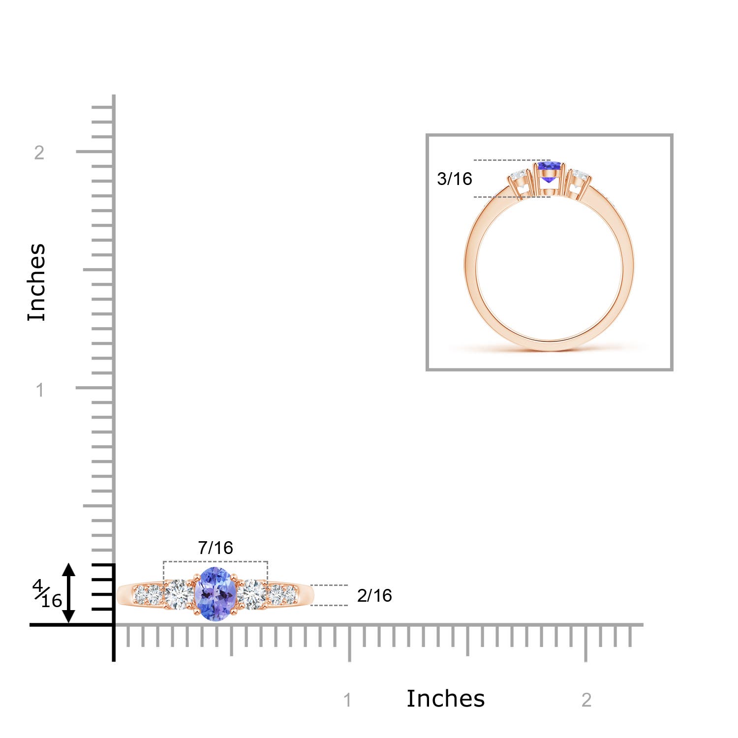 AAA - Tanzanite / 0.78 CT / 14 KT Rose Gold