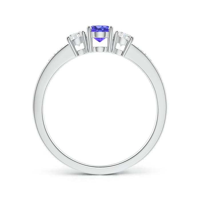 AAA - Tanzanite / 0.78 CT / 14 KT White Gold