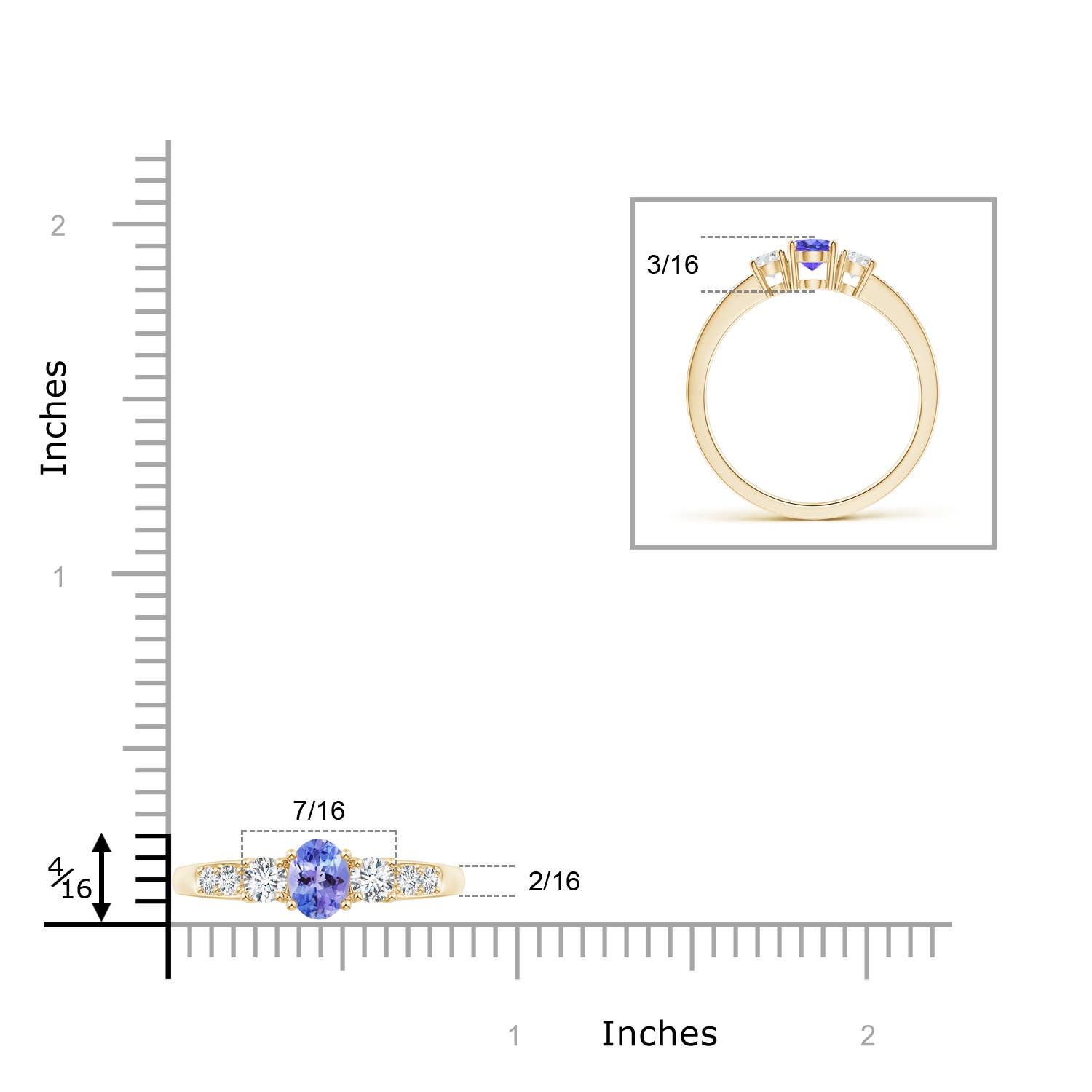 AAA - Tanzanite / 0.78 CT / 14 KT Yellow Gold