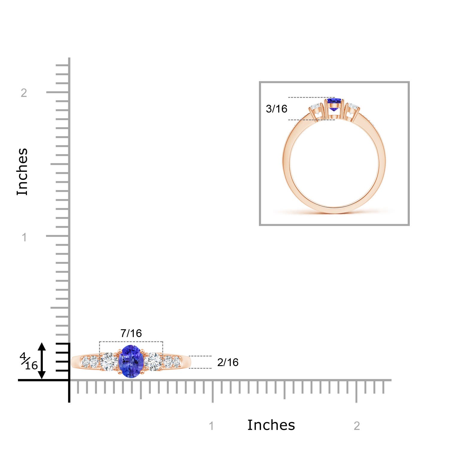 AAAA - Tanzanite / 0.78 CT / 14 KT Rose Gold