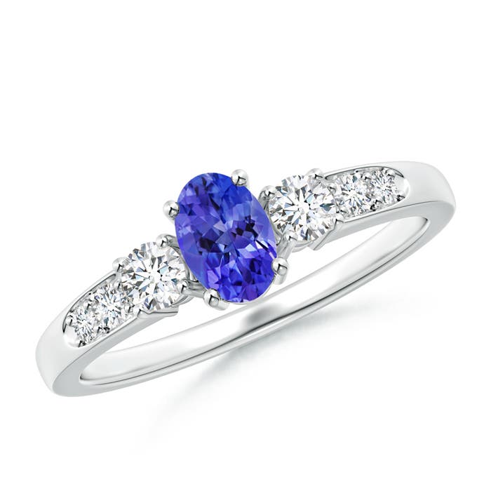 AAAA - Tanzanite / 0.78 CT / 14 KT White Gold