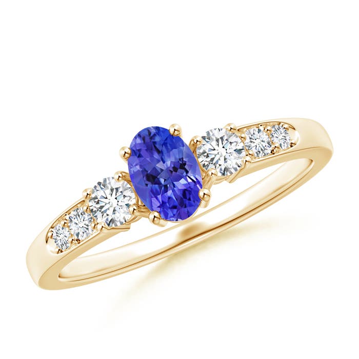 AAAA - Tanzanite / 0.78 CT / 14 KT Yellow Gold