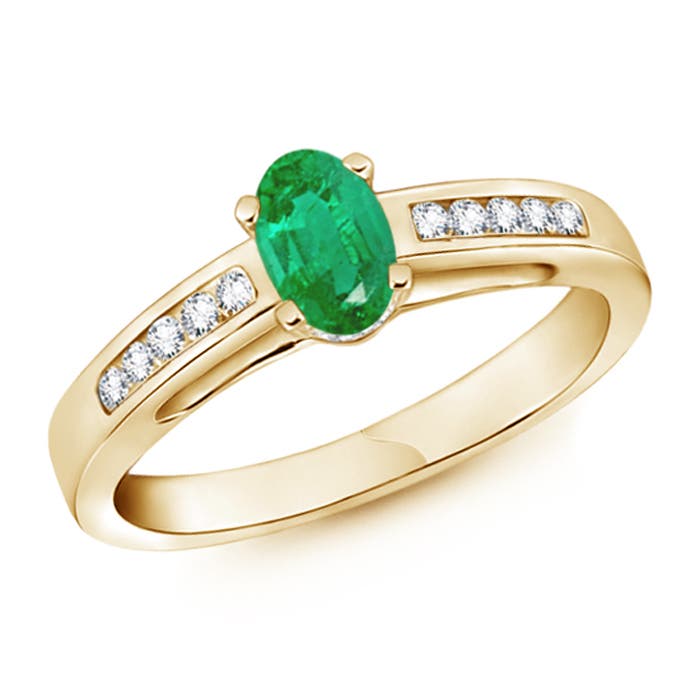 AA - Emerald / 0.58 CT / 14 KT Yellow Gold