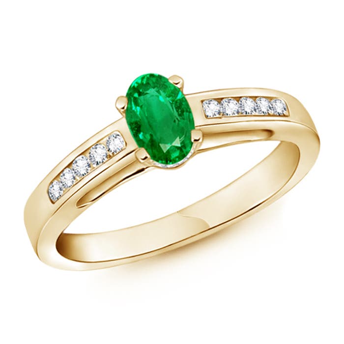 AAA - Emerald / 0.58 CT / 14 KT Yellow Gold