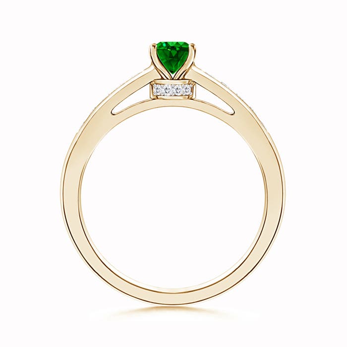 AAAA - Emerald / 0.58 CT / 14 KT Yellow Gold