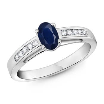 A - Blue Sapphire / 0.78 CT / 14 KT White Gold