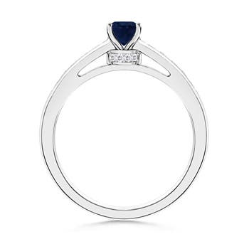 A - Blue Sapphire / 0.78 CT / 14 KT White Gold