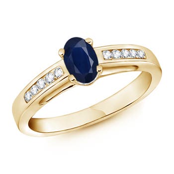 A - Blue Sapphire / 0.78 CT / 14 KT Yellow Gold