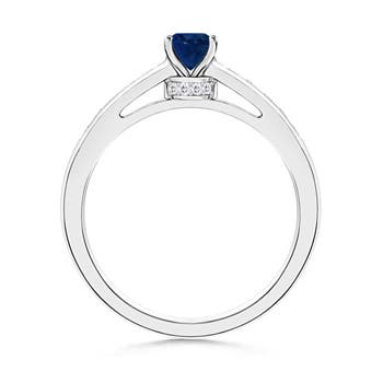 AA - Blue Sapphire / 0.78 CT / 14 KT White Gold