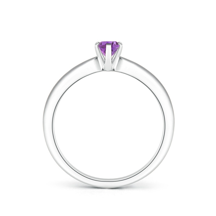 6x4mm A Tapered Shank Oval Solitaire Amethyst Ring in White Gold product image