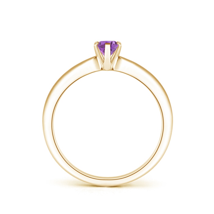 6x4mm A Tapered Shank Oval Solitaire Amethyst Ring in Yellow Gold product image