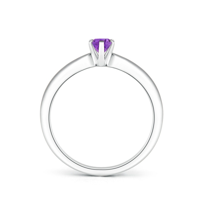 6x4mm AA Tapered Shank Oval Solitaire Amethyst Ring in White Gold product image