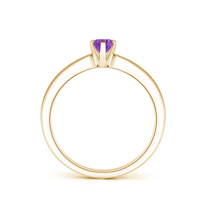 6x4mm AA Tapered Shank Oval Solitaire Amethyst Ring in Yellow Gold product image