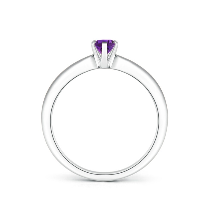 6x4mm AAAA Tapered Shank Oval Solitaire Amethyst Ring in P950 Platinum product image