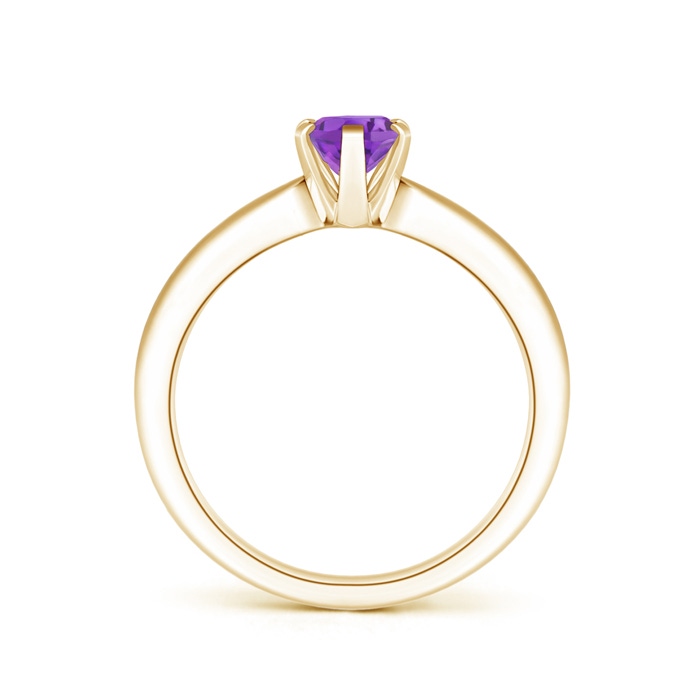 7x5mm AA Tapered Shank Oval Solitaire Amethyst Ring in Yellow Gold product image