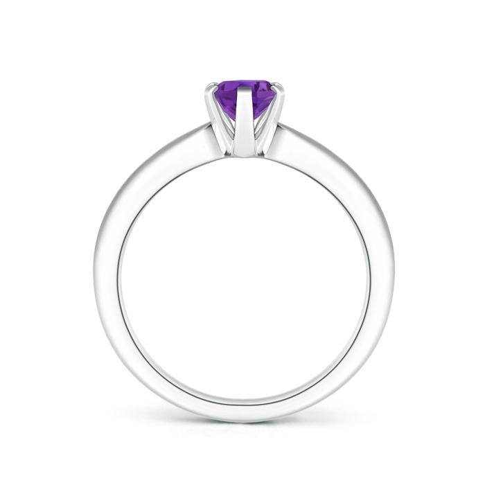 7x5mm AAA Tapered Shank Oval Solitaire Amethyst Ring in White Gold product image