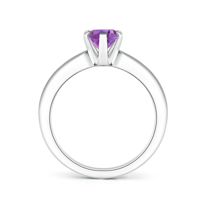 8x6mm A Tapered Shank Oval Solitaire Amethyst Ring in White Gold product image