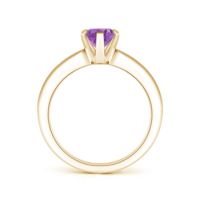8x6mm A Tapered Shank Oval Solitaire Amethyst Ring in Yellow Gold product image