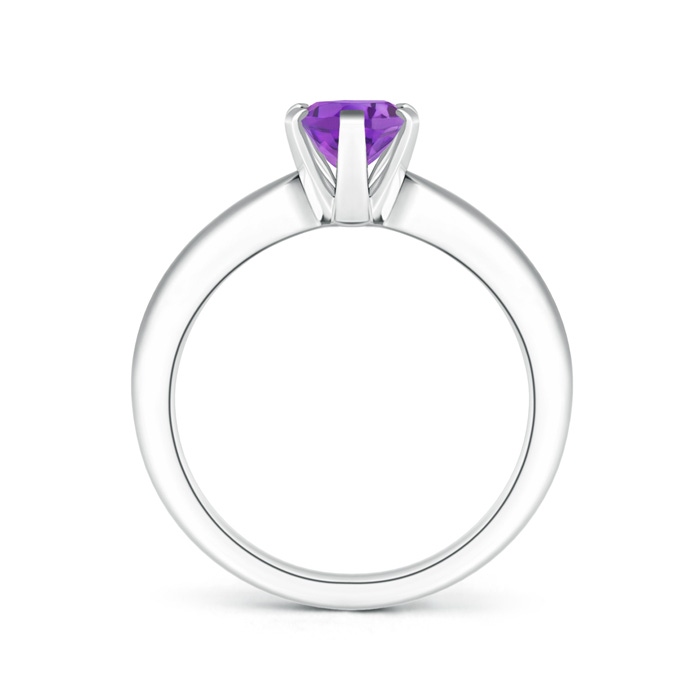 8x6mm AA Tapered Shank Oval Solitaire Amethyst Ring in P950 Platinum product image