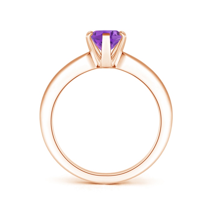 8x6mm AA Tapered Shank Oval Solitaire Amethyst Ring in Rose Gold product image