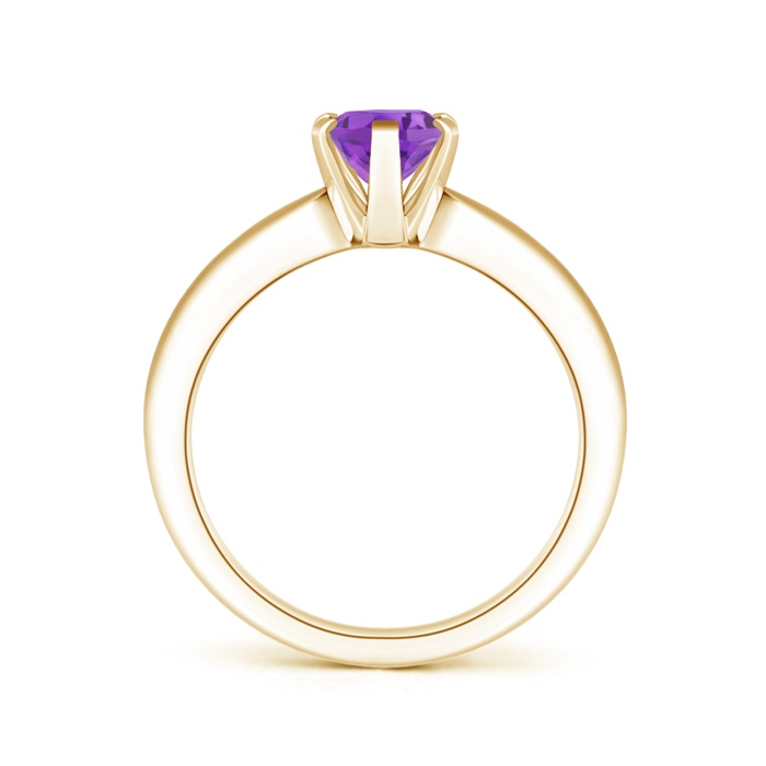 8x6mm AA Tapered Shank Oval Solitaire Amethyst Ring in Yellow Gold product image