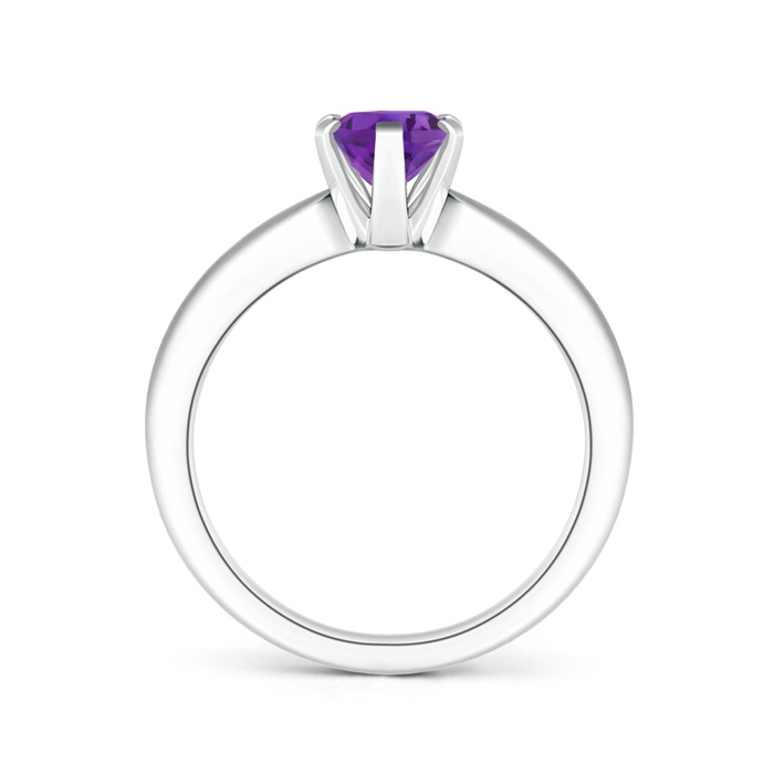 8x6mm AAA Tapered Shank Oval Solitaire Amethyst Ring in P950 Platinum product image