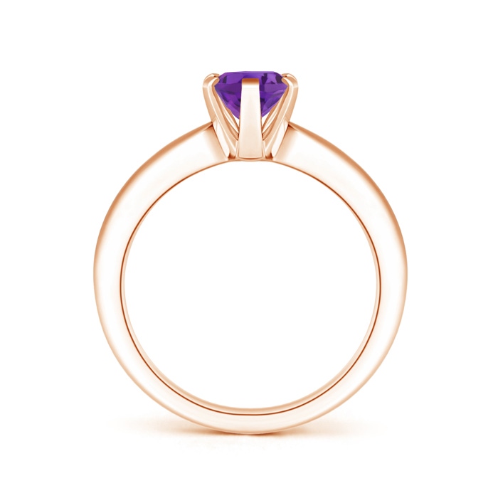 8x6mm AAA Tapered Shank Oval Solitaire Amethyst Ring in Rose Gold product image