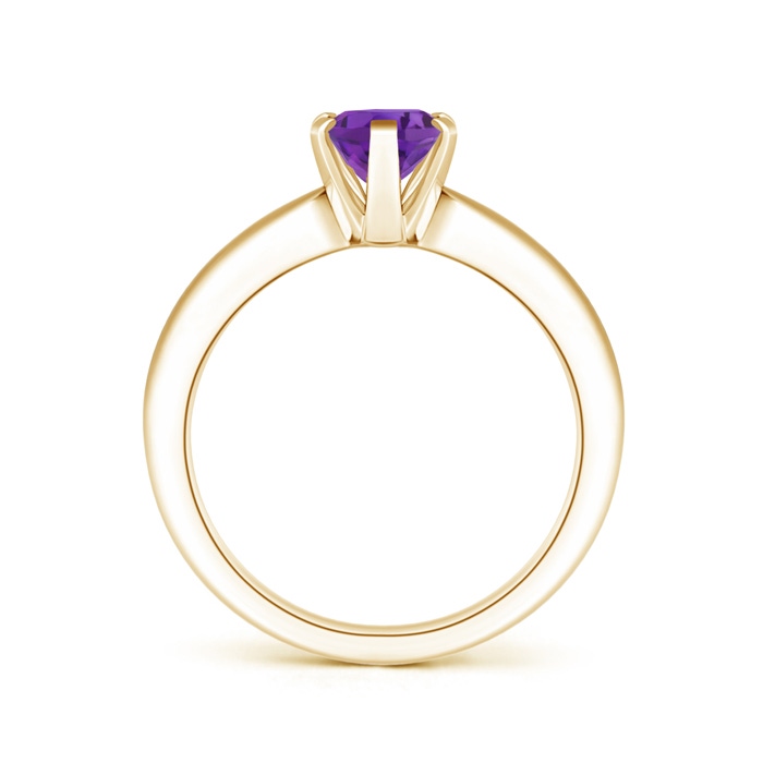 8x6mm AAA Tapered Shank Oval Solitaire Amethyst Ring in Yellow Gold product image
