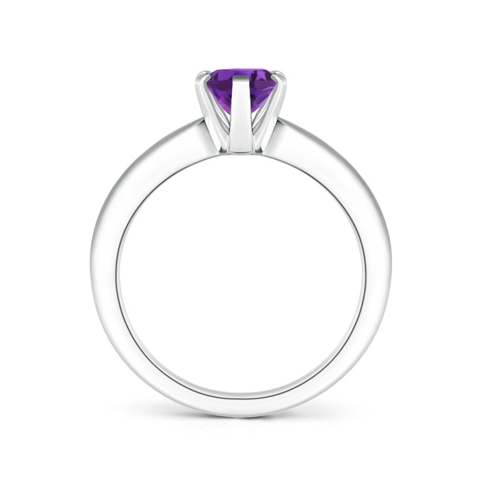 8x6mm AAAA Tapered Shank Oval Solitaire Amethyst Ring in P950 Platinum product image