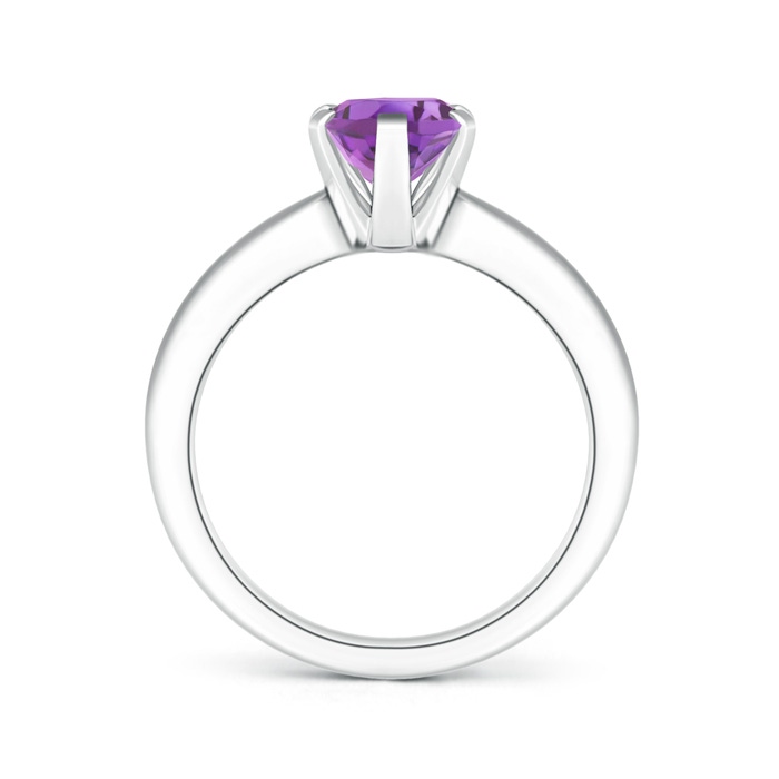 9x7mm A Tapered Shank Oval Solitaire Amethyst Ring in White Gold product image