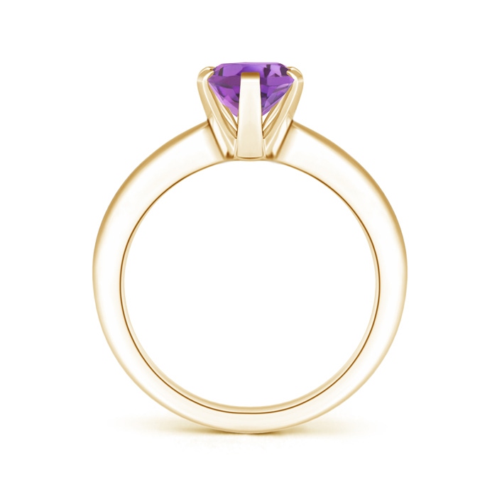 9x7mm A Tapered Shank Oval Solitaire Amethyst Ring in Yellow Gold product image