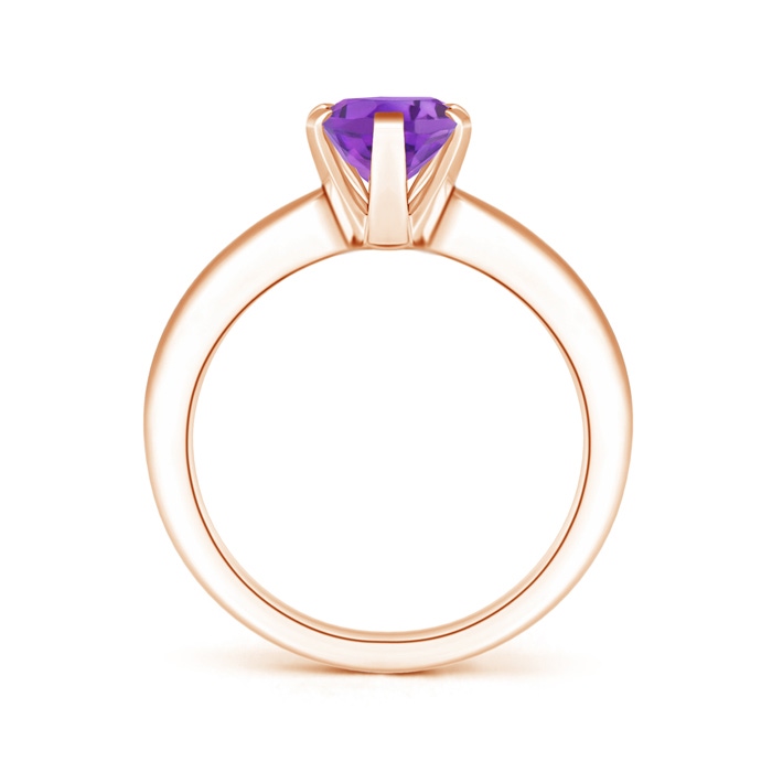 9x7mm AA Tapered Shank Oval Solitaire Amethyst Ring in Rose Gold product image