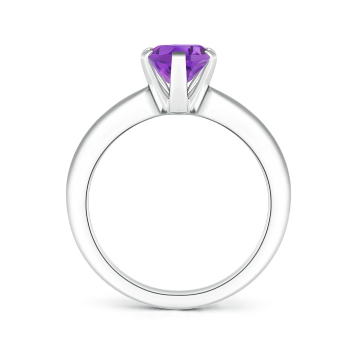 9x7mm AA Tapered Shank Oval Solitaire Amethyst Ring in White Gold product image