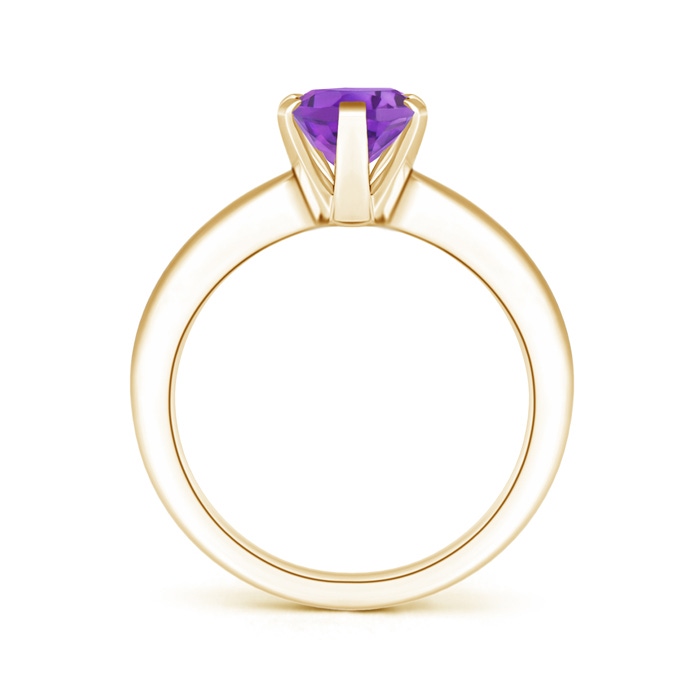 9x7mm AA Tapered Shank Oval Solitaire Amethyst Ring in Yellow Gold product image