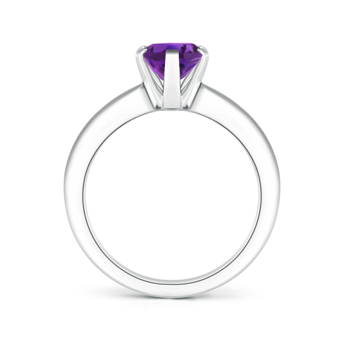 9x7mm AAAA Tapered Shank Oval Solitaire Amethyst Ring in White Gold product image