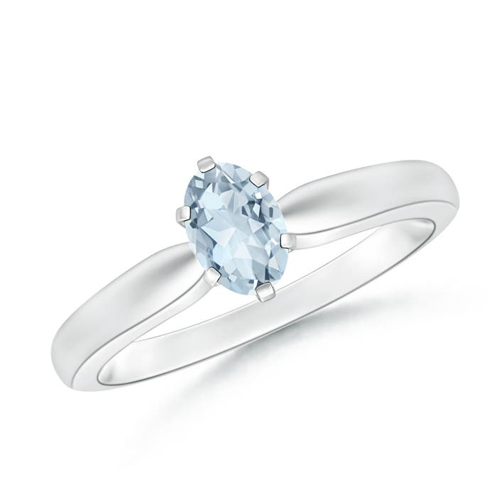 A - Aquamarine / 0.4 CT / 14 KT White Gold