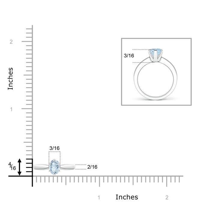 A - Aquamarine / 0.4 CT / 14 KT White Gold