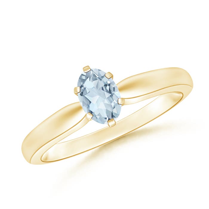 A - Aquamarine / 0.4 CT / 14 KT Yellow Gold