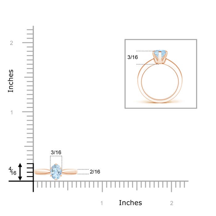 AA - Aquamarine / 0.4 CT / 14 KT Rose Gold