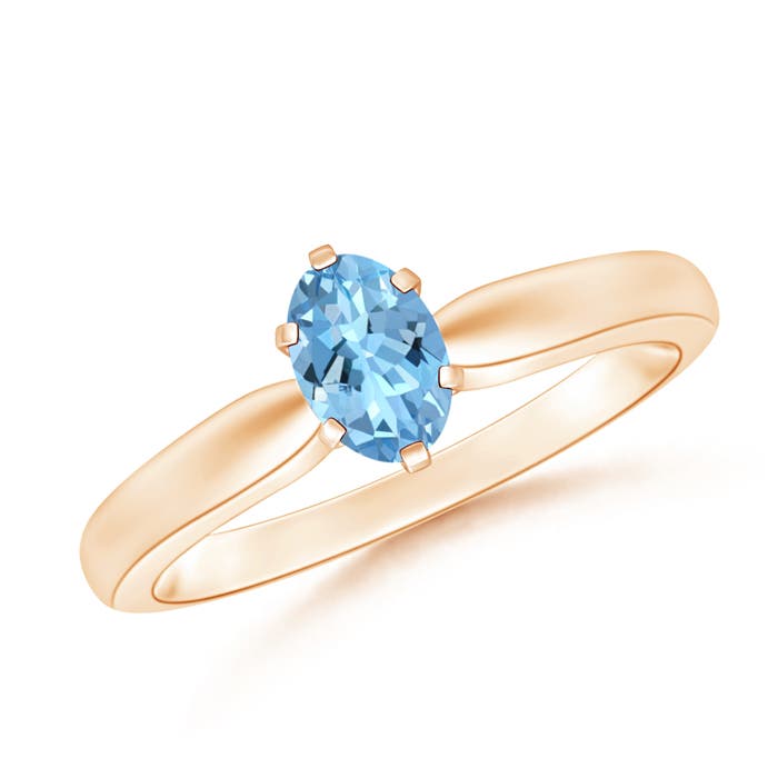 AAAA - Aquamarine / 0.4 CT / 14 KT Rose Gold