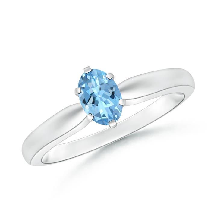 AAAA - Aquamarine / 0.4 CT / 14 KT White Gold