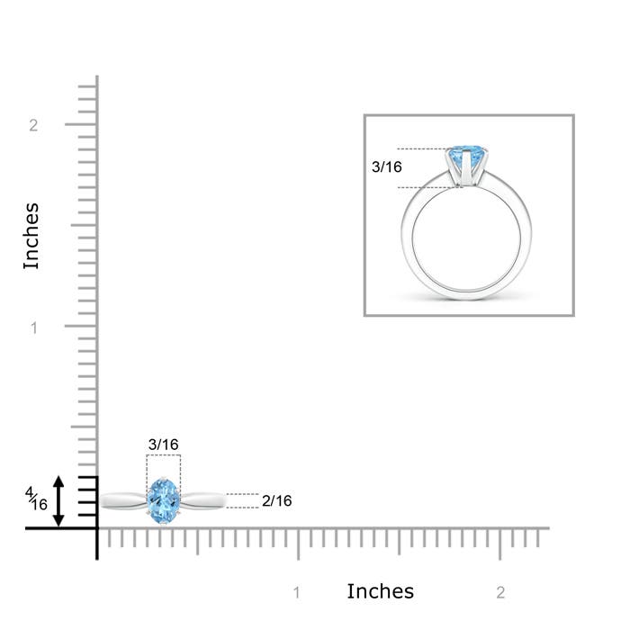 AAAA - Aquamarine / 0.4 CT / 14 KT White Gold