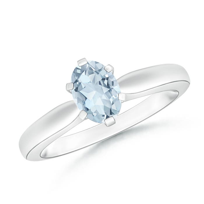 A - Aquamarine / 0.6 CT / 14 KT White Gold