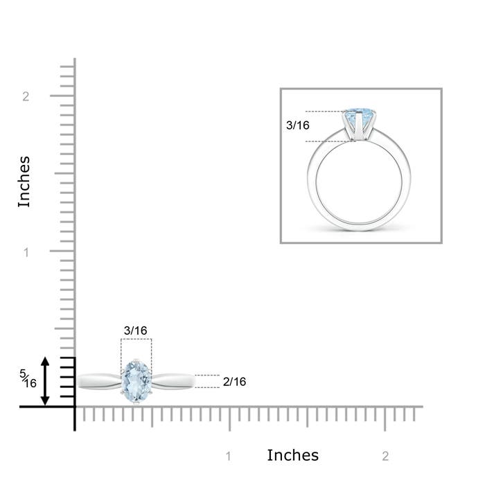 A - Aquamarine / 0.6 CT / 14 KT White Gold