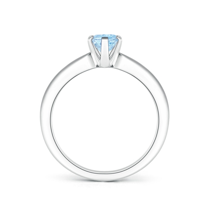 7x5mm AAA Tapered Shank Oval Solitaire Aquamarine Ring in White Gold product image