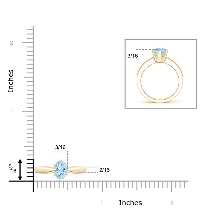 AAA - Aquamarine / 0.6 CT / 14 KT Yellow Gold