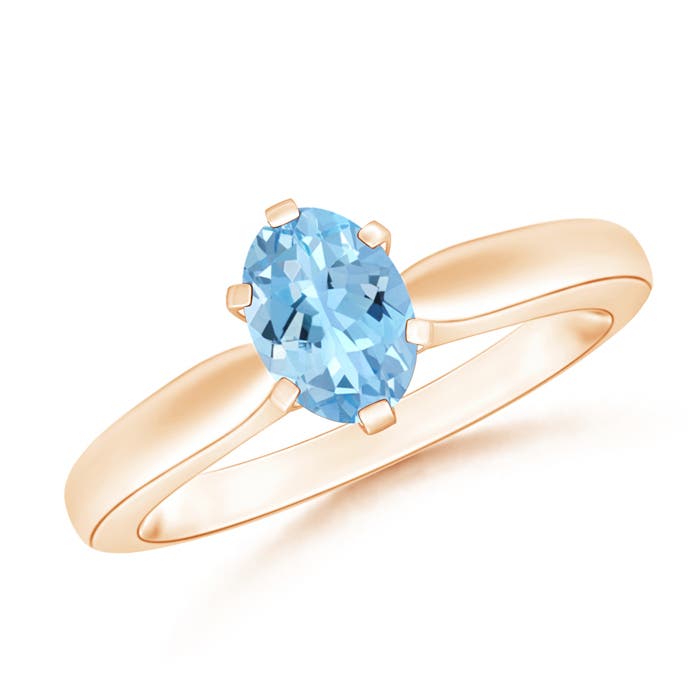 AAAA - Aquamarine / 0.6 CT / 14 KT Rose Gold