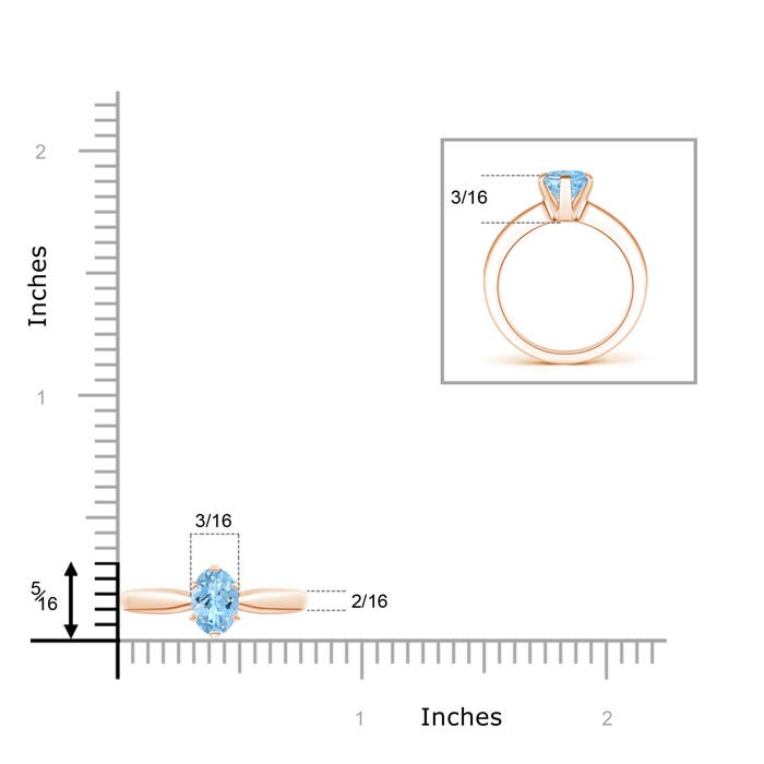 AAAA - Aquamarine / 0.6 CT / 14 KT Rose Gold