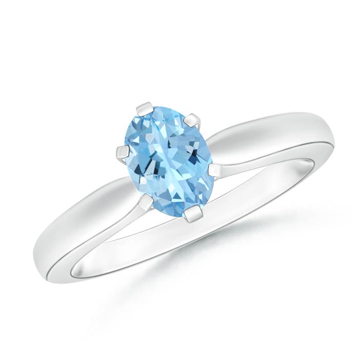 AAAA - Aquamarine / 0.6 CT / 14 KT White Gold